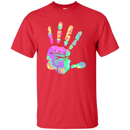 Hand Print Watercolor T-shirt Red