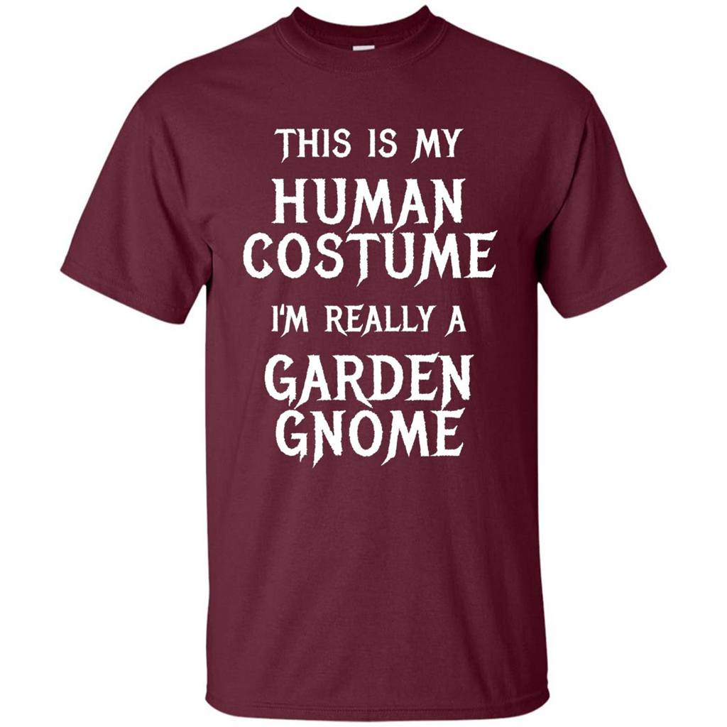 Garden Gnome Halloween Costume T-shirt Maroon