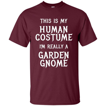 Garden Gnome Halloween Costume T-shirt Maroon