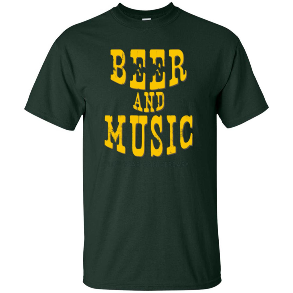 Beer And Music 10th Year Anniversary T-shirt Forest Green