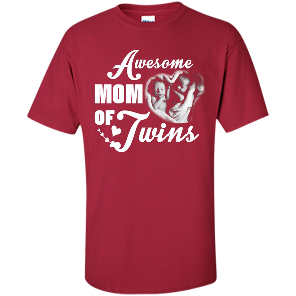 Mommy T-shirt Awesome Mom Of Twins Cardinal