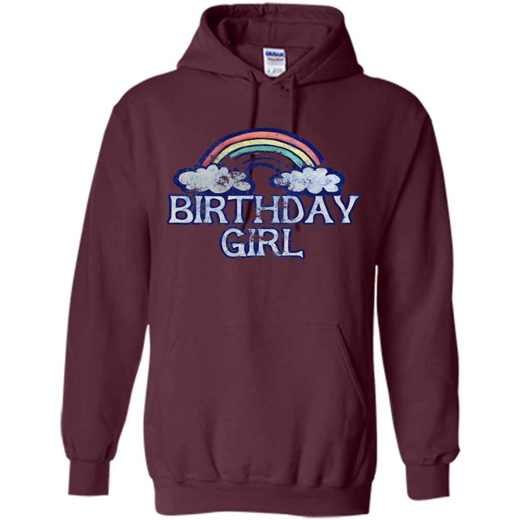Birthday Girl Rainbow T-shirt Maroon