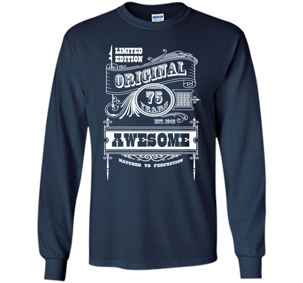 Best 75th Birthday Made in 1942 Awesome T-Shirt Gift Idea shirt Navy