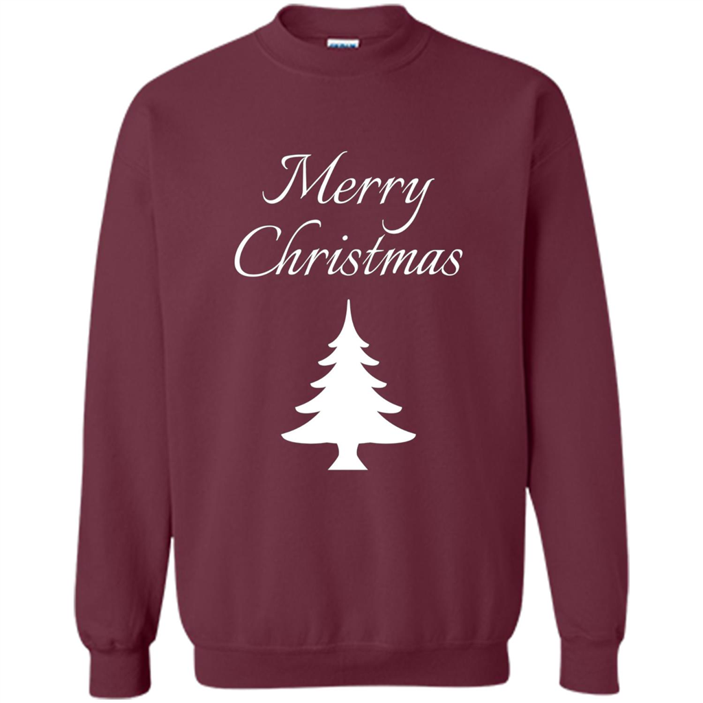 Merry Christmas Xmas Tree T-Shirt Maroon