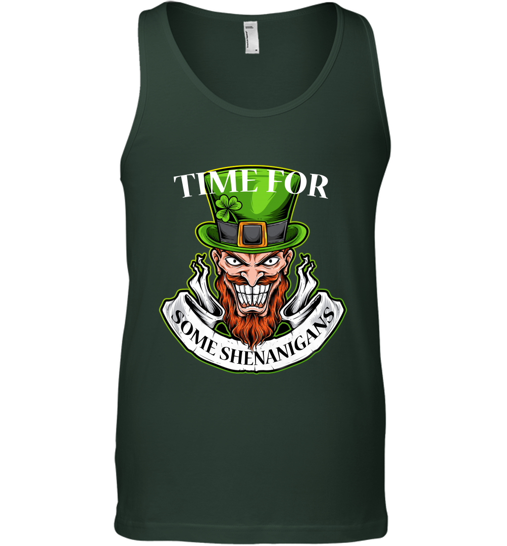 Time For Some Shenanigans Irish Shirt Tank Top Forest Green