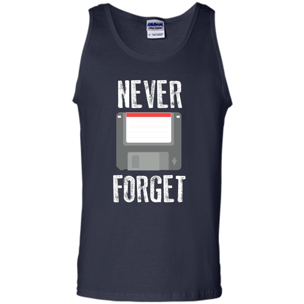 Never Forget Floppy Disk Vintage Computer T-shirt Navy