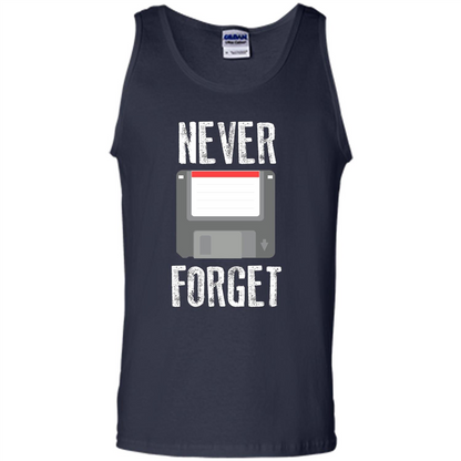Never Forget Floppy Disk Vintage Computer T-shirt Navy