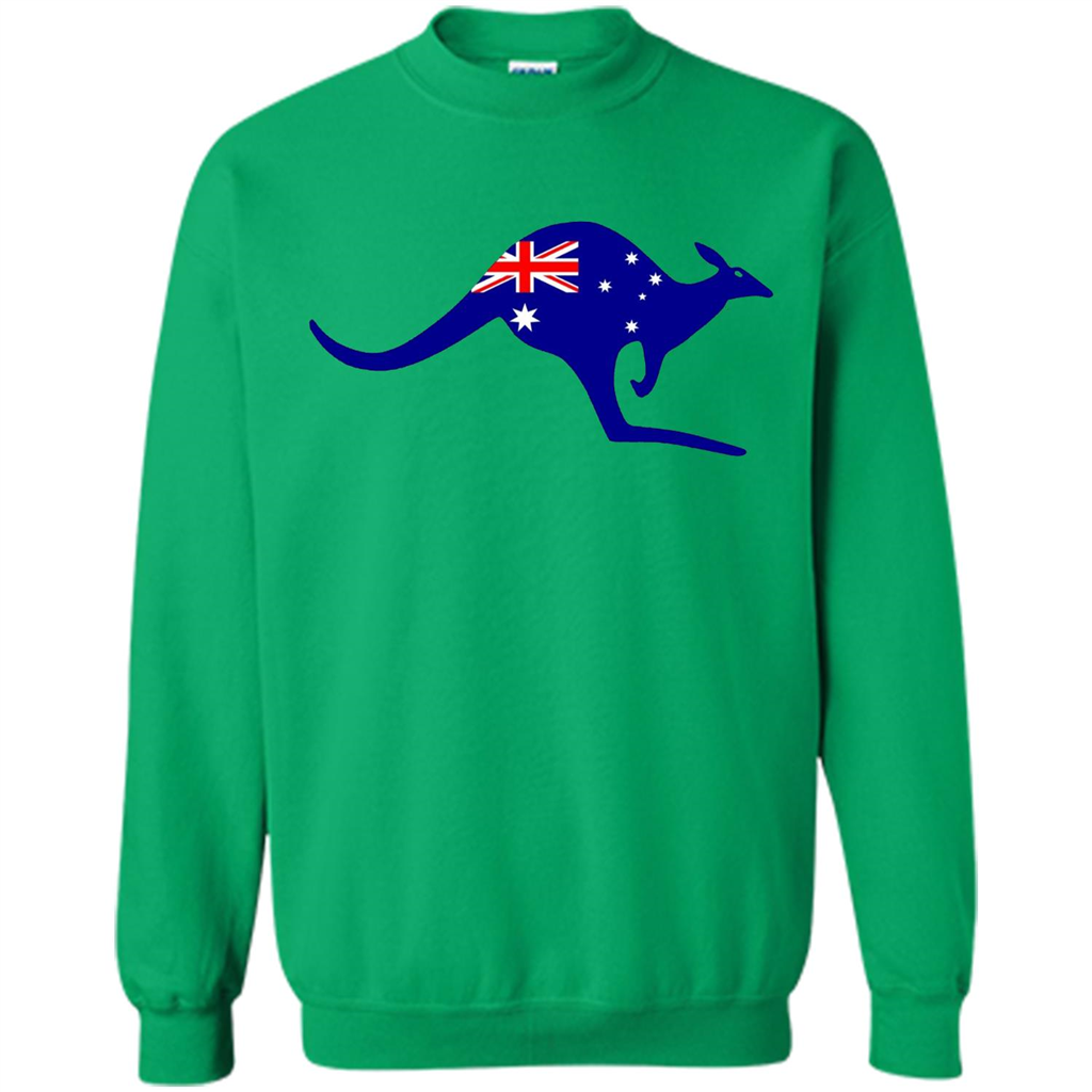 Australian Flag Kangaroo T-shirt Australia Vacation T-shirt Irish Green