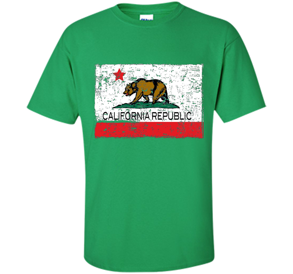Vintage California Republic T-shirt Cali Life I Love CA cool shirt Irish Green