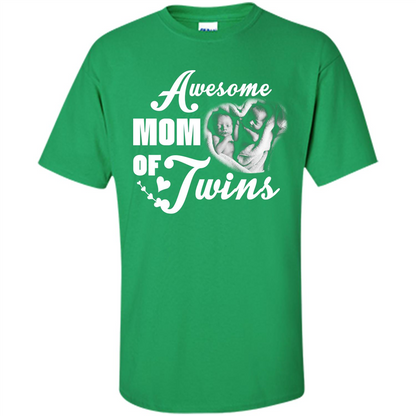 Mommy T-shirt Awesome Mom Of Twins Irish Green