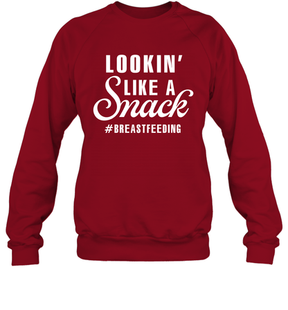 Lookin' Like A Snack Breastfeeding Shirt Sweatshirt Sweatshirt Cardinal Red