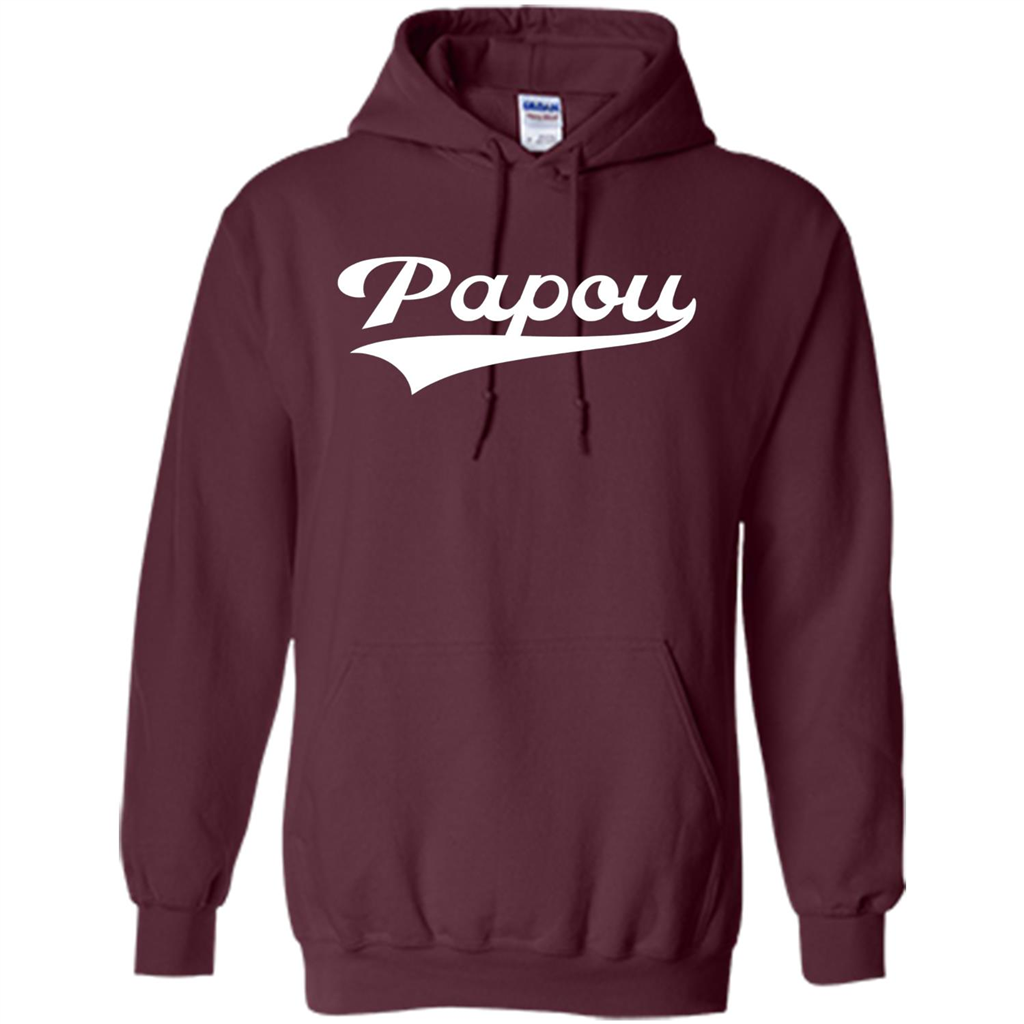 Fathers Day T-shirt Papou Maroon
