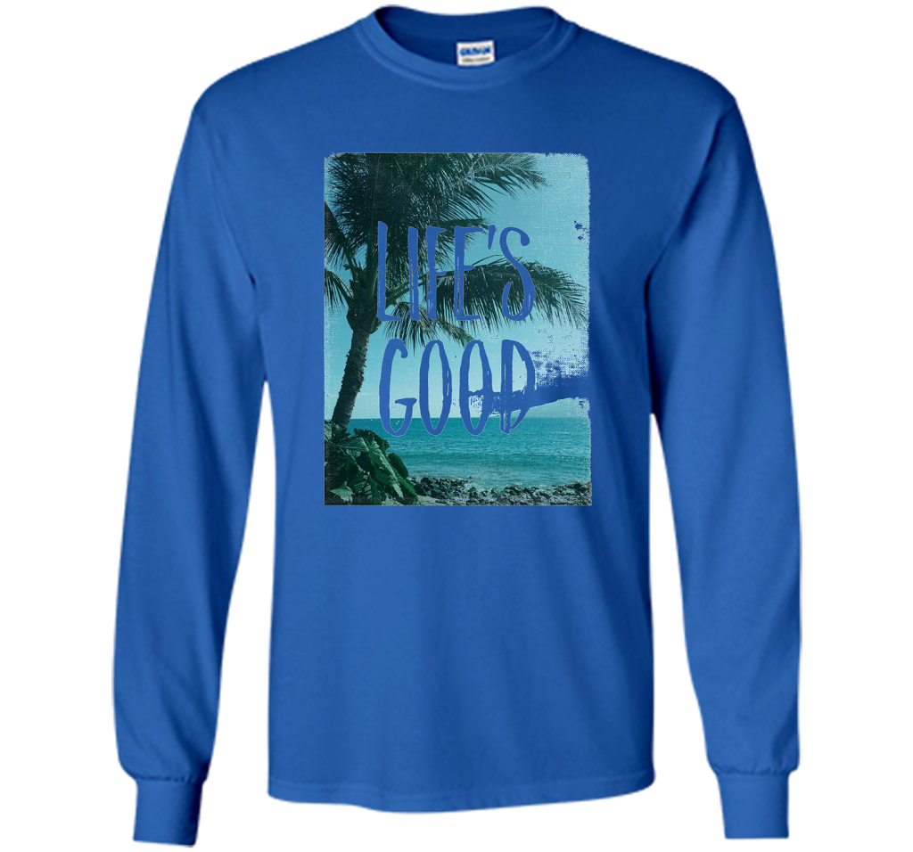 Life's Good Palm Tree T-Shirt cool shirt Royal