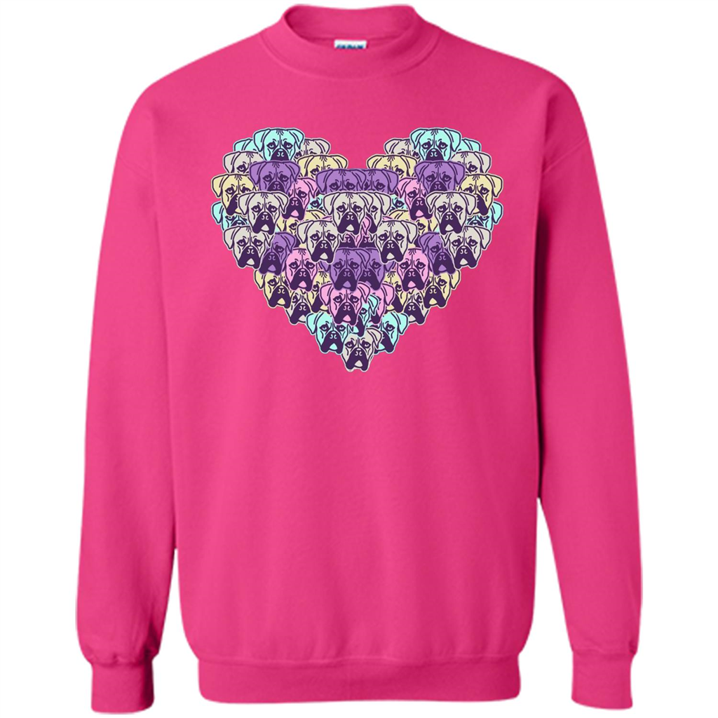 Boxer Dog Heart Mosaic Dog Lover T-shirt Heliconia
