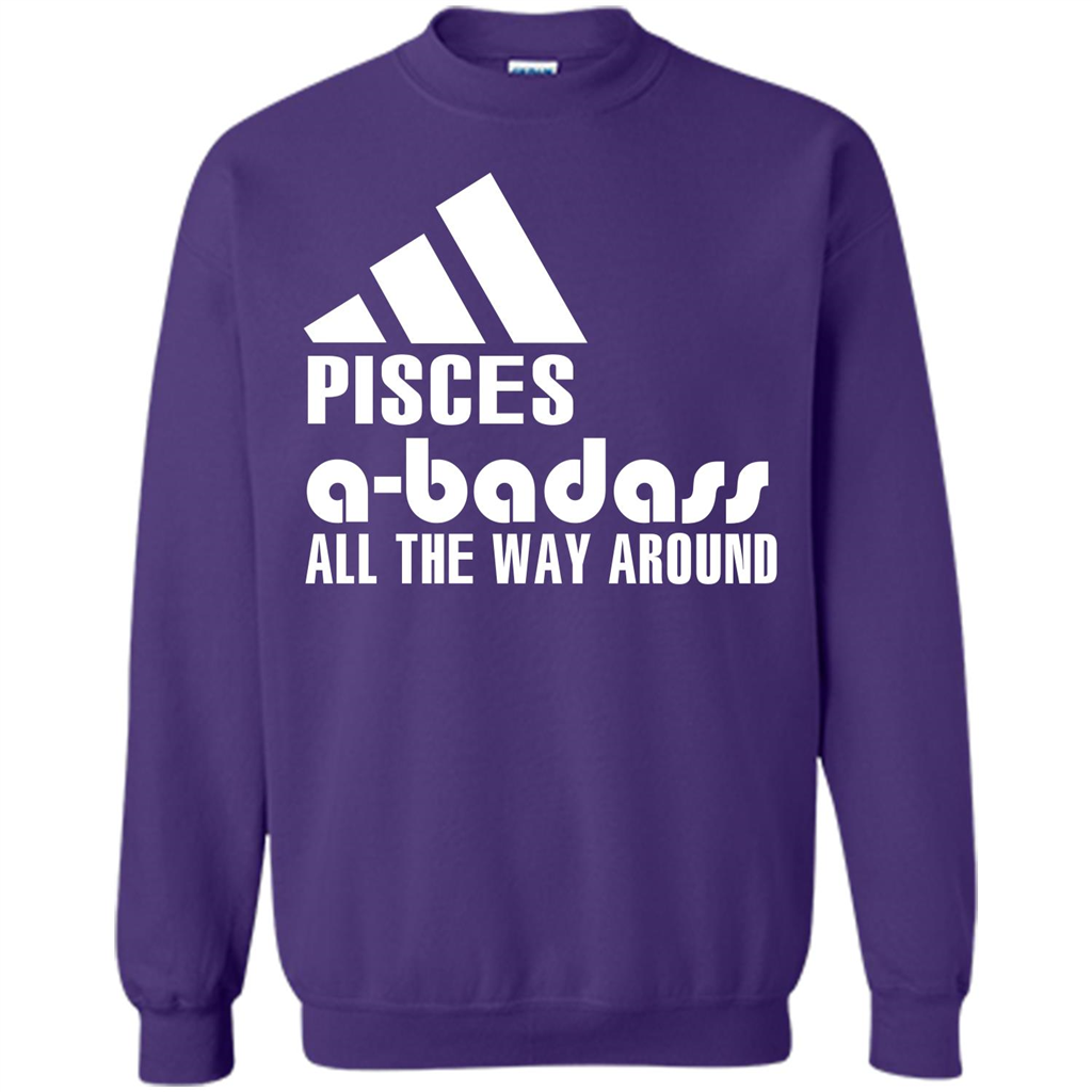 Pisces A-Badass All The Way Around T-shirt Purple