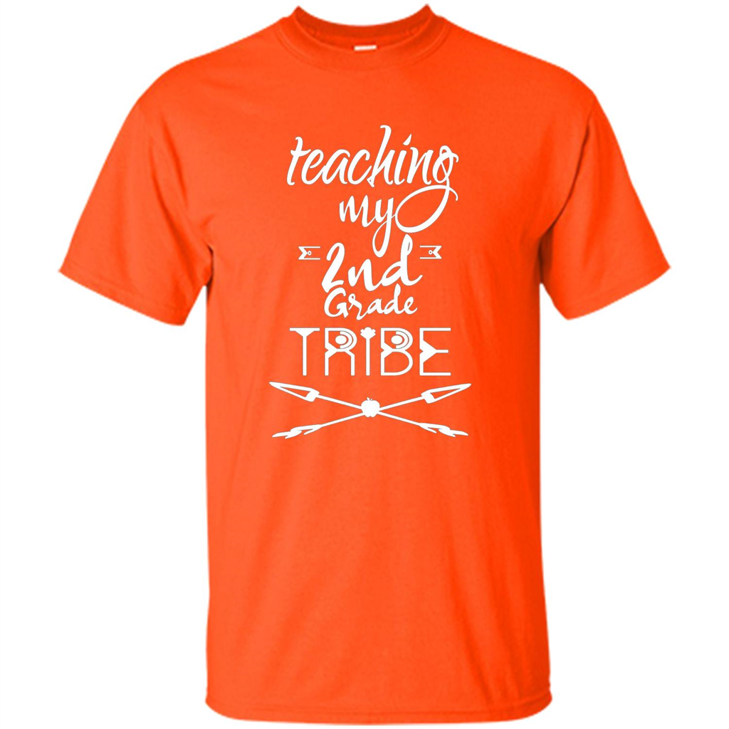 Back To School T-shirt Teaching My Second Grade Tribe Orange