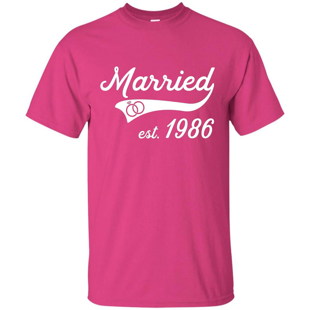 Married Since 1986 T-shirt Wedding Anniversary T-Shirt Heliconia