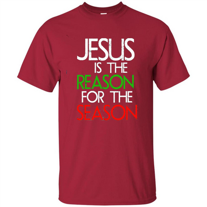 Jesus Is The Reason For The Season Christmas Christian T-Shirt Cardinal