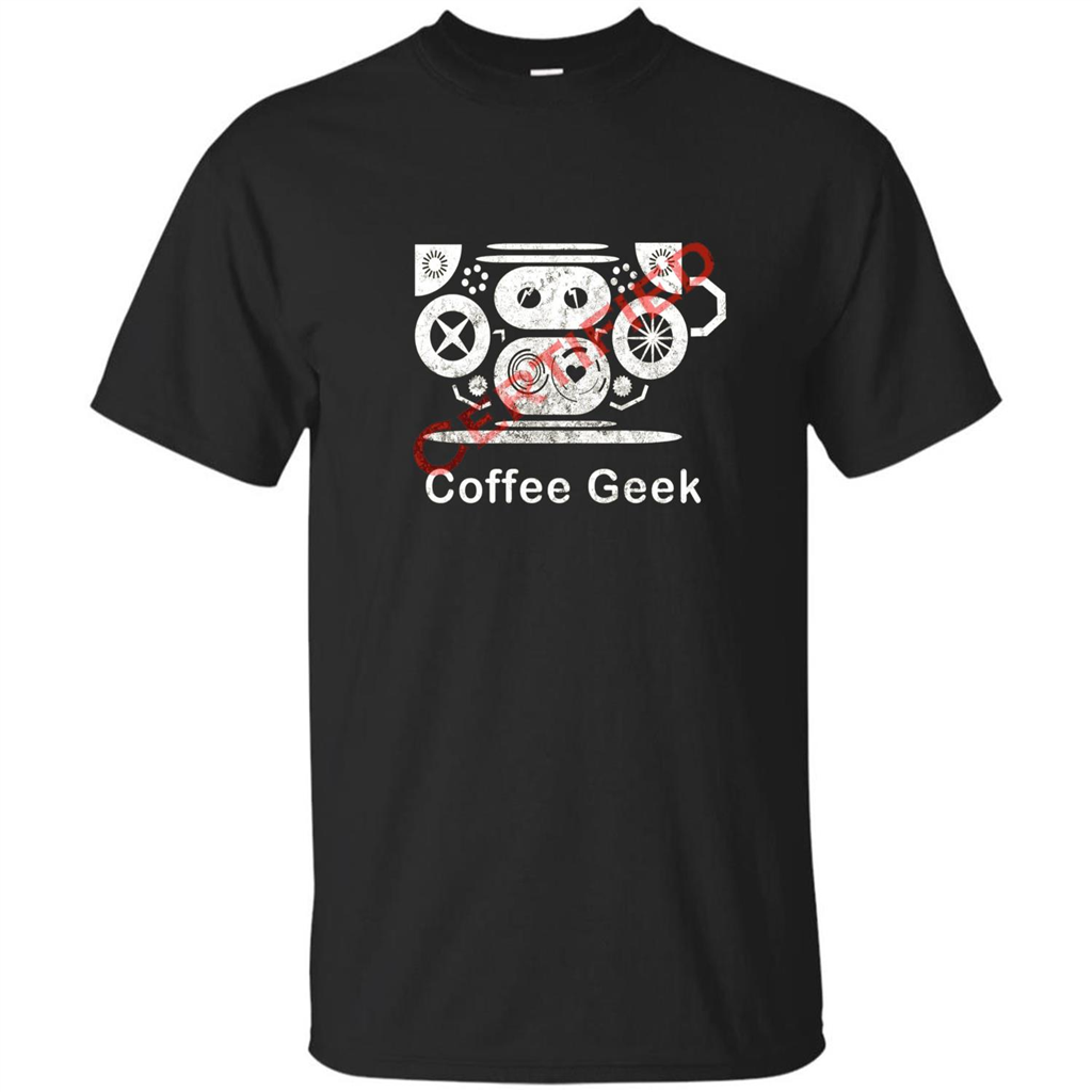 Coffee Lover T-shirt Certified Coffee Geek Black