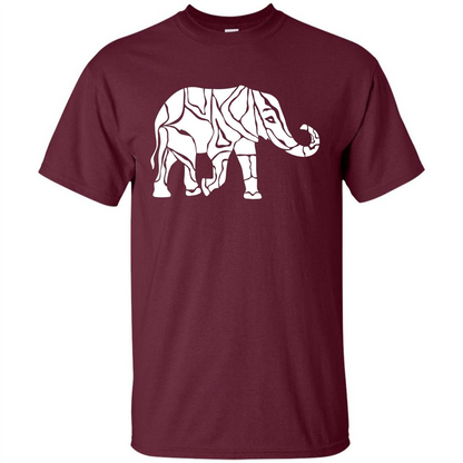 Elephant T-shirt Abstract Elephant Design T-Shirt Maroon