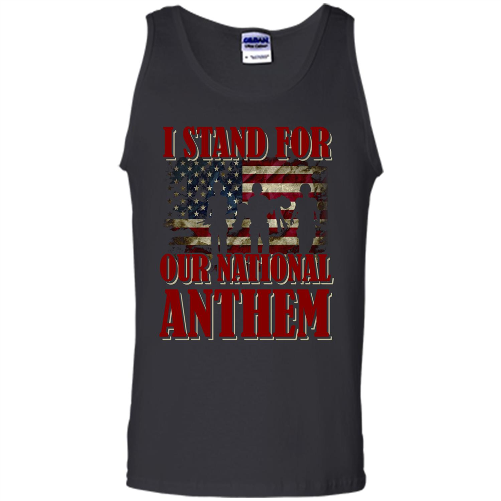 Military T-shirt I Stand For Our National Anthem T-shirt Black