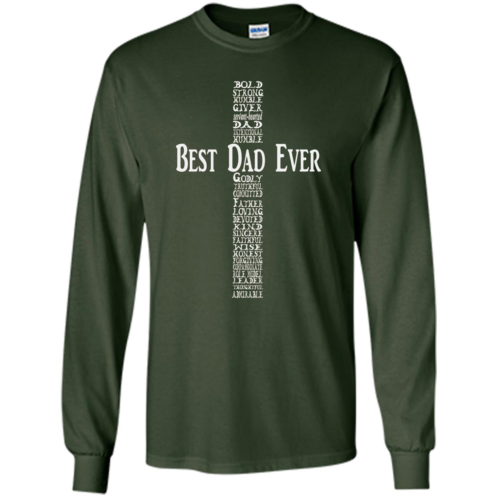 Mens Fathers Day T-shirt Christian Dad Forest Green