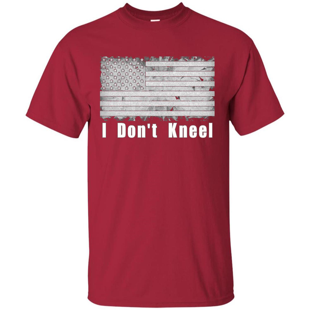 American T-shirt I Don't Kneel Patriotic American Flag Cardinal