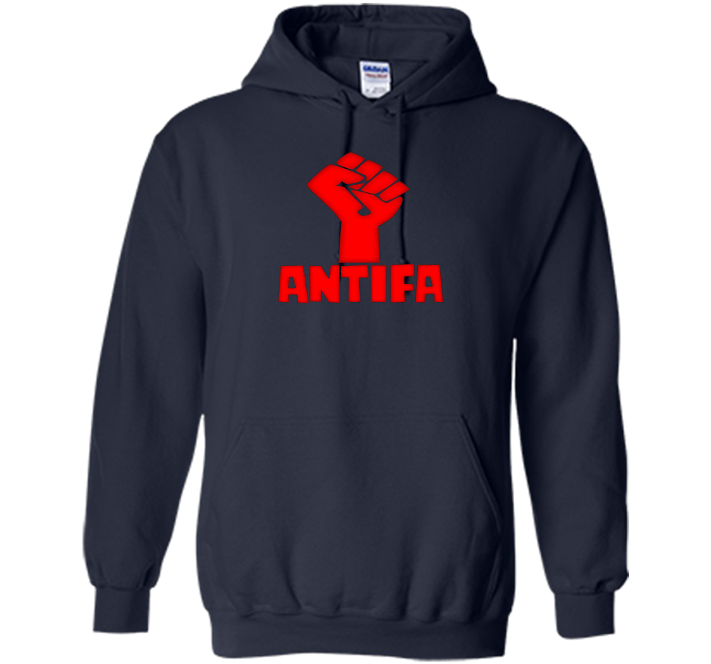 AntiFa Fist On Black T-shirt Navy