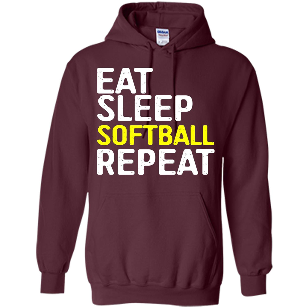 Softball T-shirt Eat Sleep Softball Repeat T-shirt Maroon