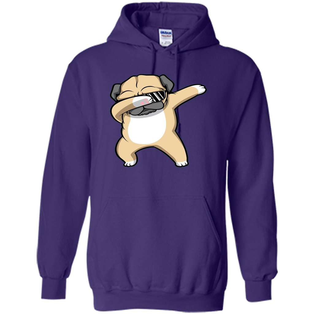 Dabbing Pug T-shirt Funny Cute Dog Dab Dance T-Shirt Purple