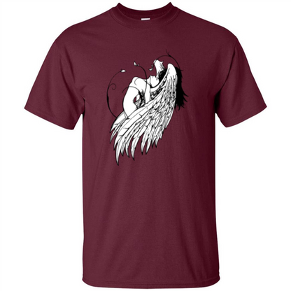 Angel T-shirt Angel Wings Maroon