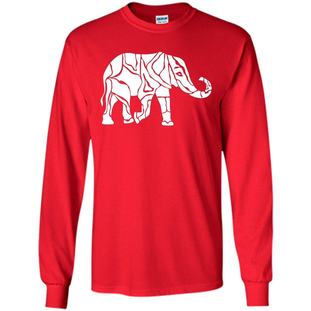 Elephant T-shirt Abstract Elephant Design T-Shirt Red