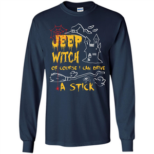 Halloween T-shirt Jeep Witch Of Course I Can Drive A Stick T-shirt