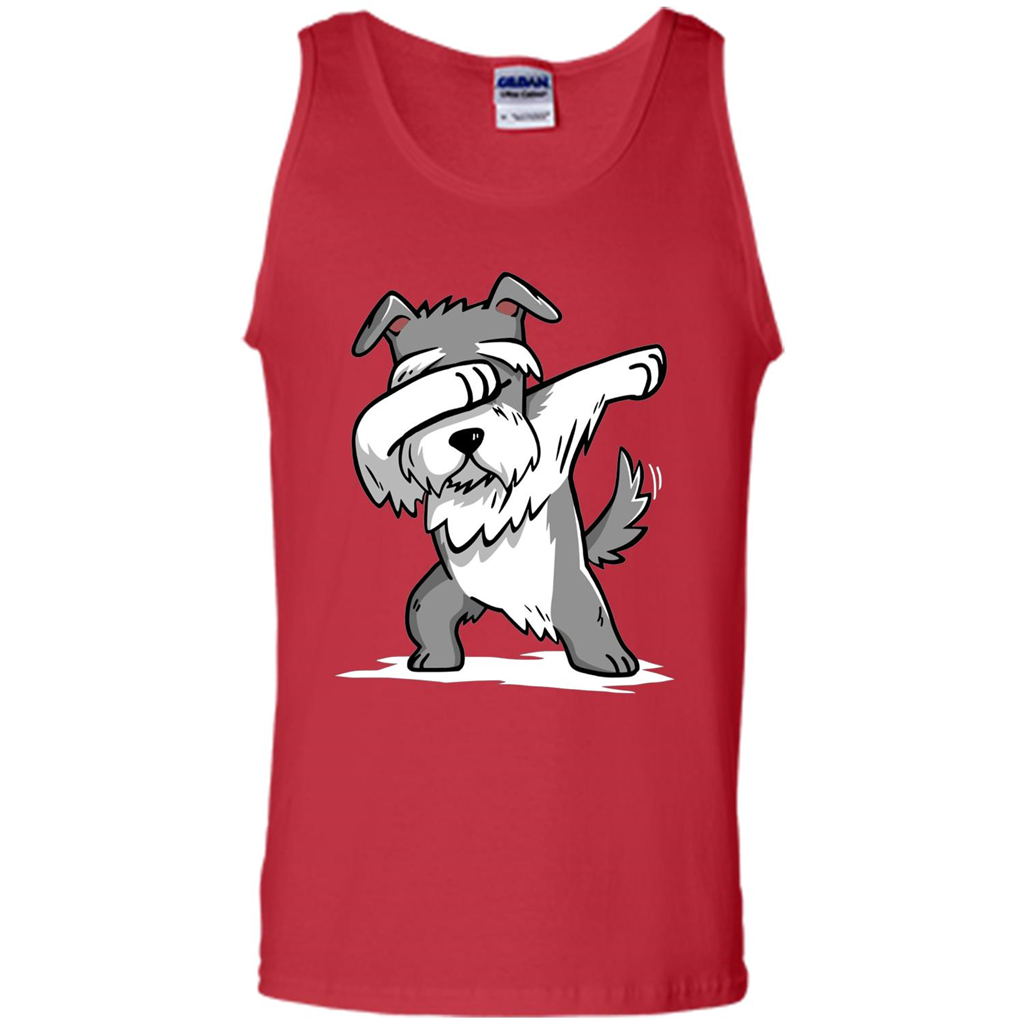 Schnauzer Cute Dabbing T-Shirt Funny Dab Dance Gift T-shirt Red