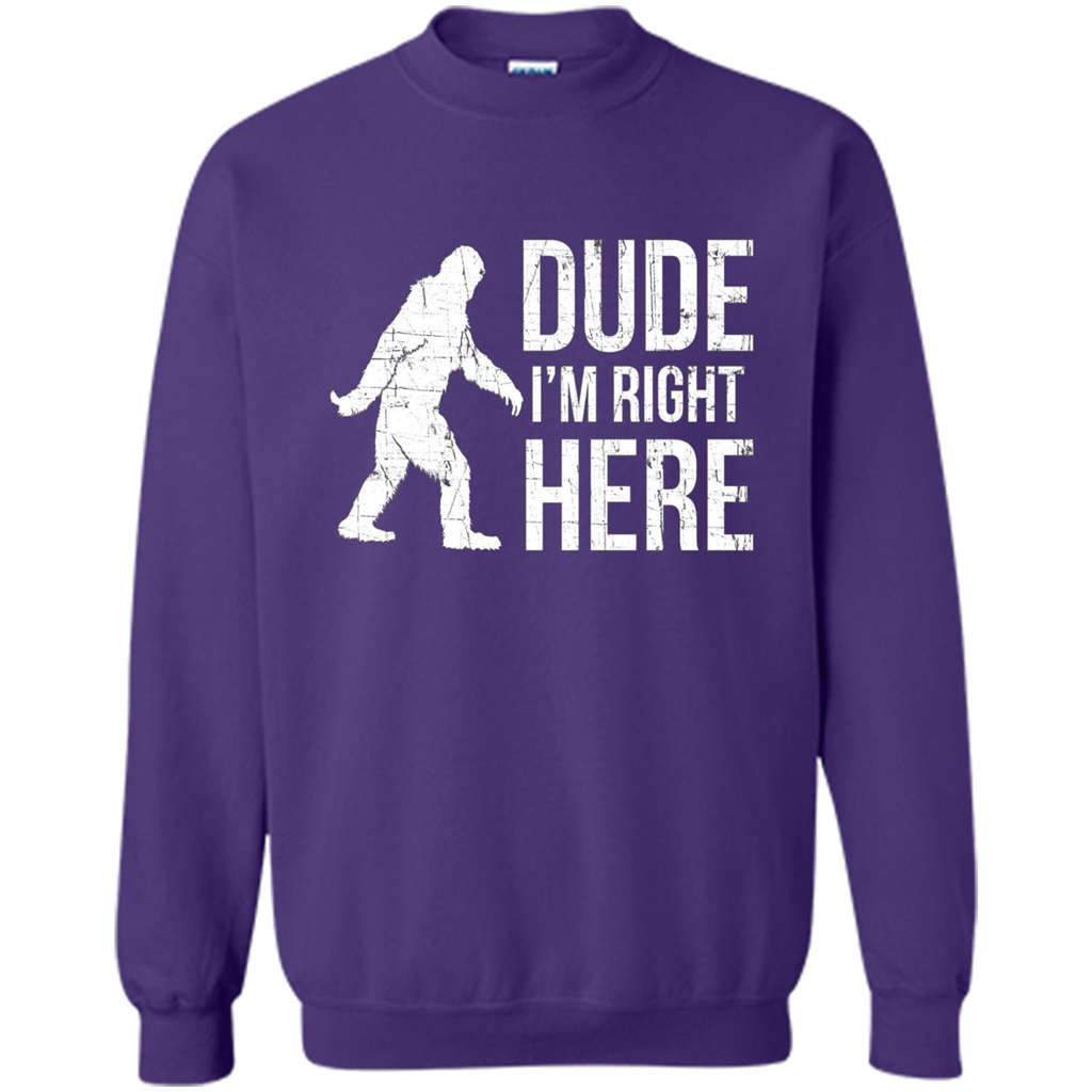 Bigfoot Sasquatch T-shirtt - Dude I'm Right Here Orange