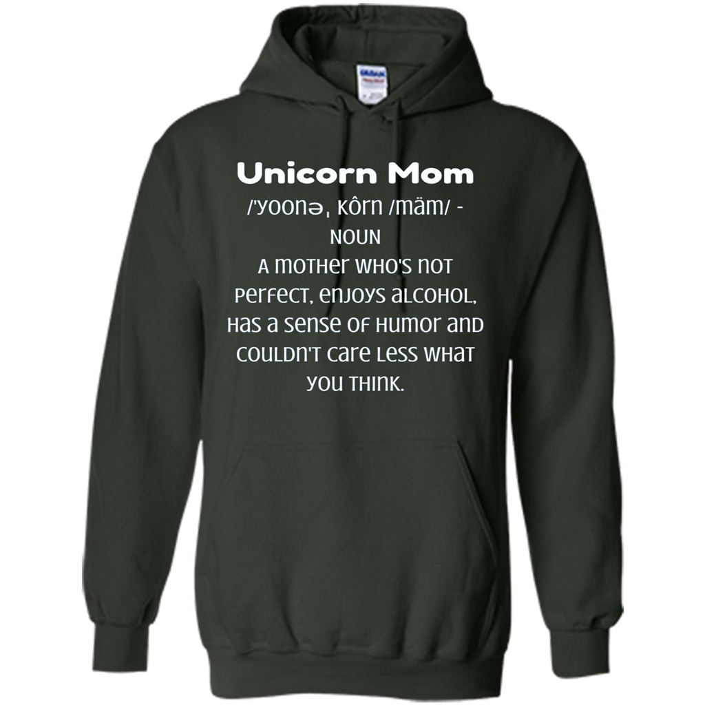 Fun Mom T-shirt - Unicorn Mom Definition Forest Green