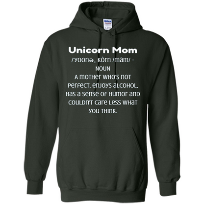Fun Mom T-shirt - Unicorn Mom Definition Forest Green