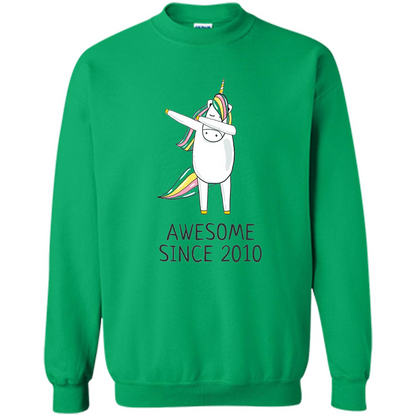 Awesome Since 2010 T-shirt Born In 2010 Irish Green