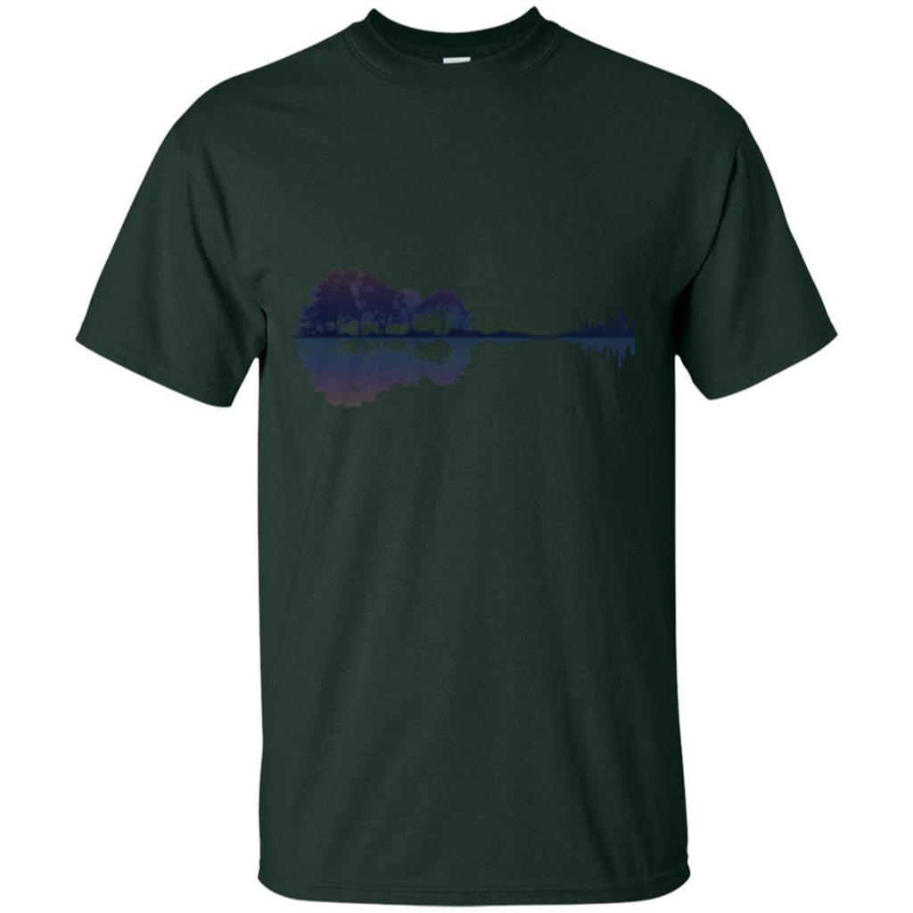 Nature Guitar T-shirt Guitar Lover T-shirt Forest Green