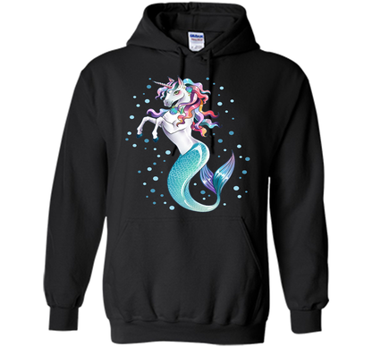 Unicorn Mermaid Mermicorn Cute T-Shirt Gifts for Girls kids cool shirt Black