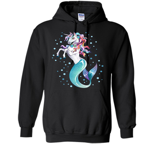 Unicorn Mermaid Mermicorn Cute T-Shirt Gifts for Girls kids cool shirt Black