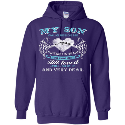 Parent T-shirt My Son Walks Beside Me Everyday Unseen Unheard T-shirt Purple