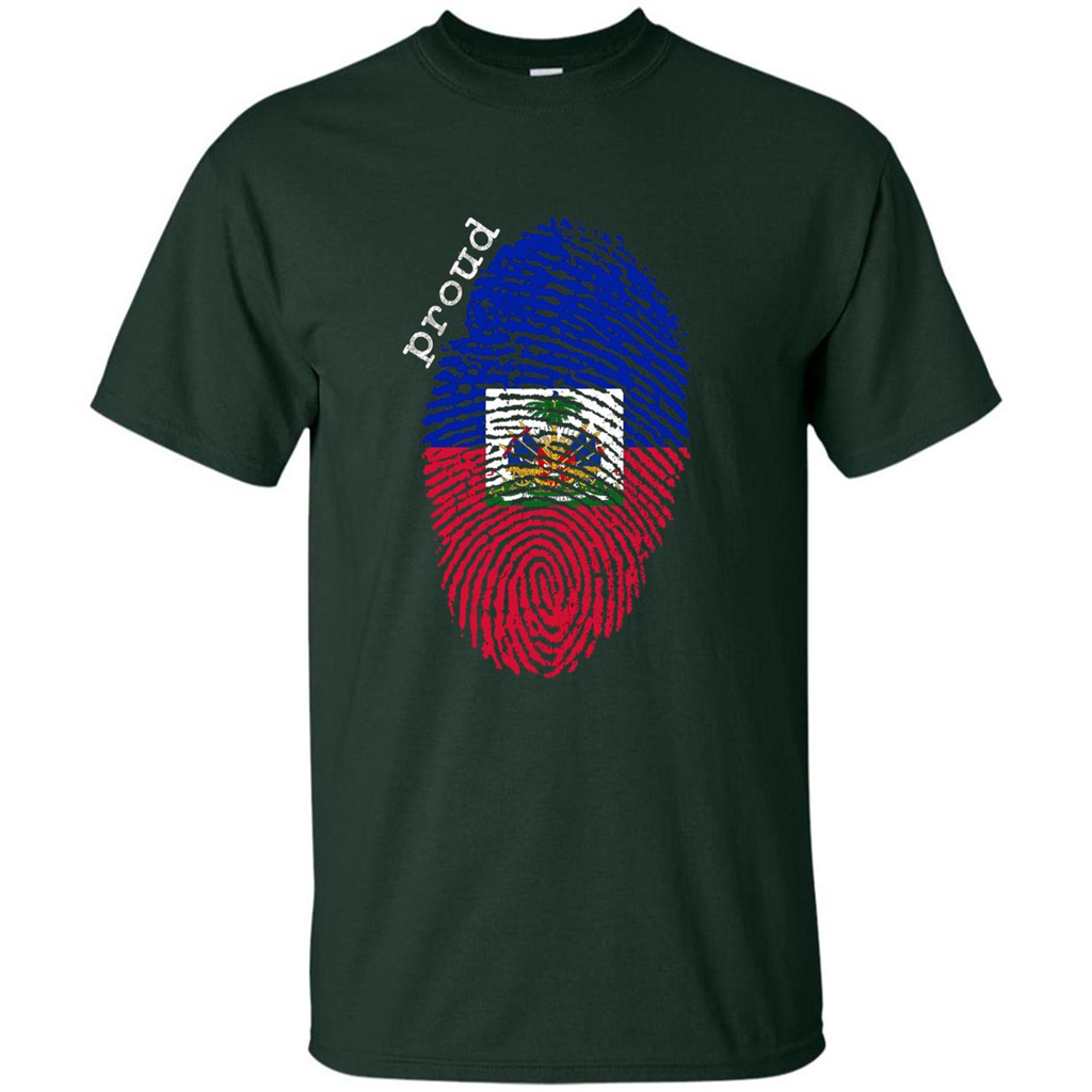 Haiti shirt - Haiti National Flag T-shirt Forest Green