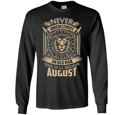 August T-shirt Old Man Born In August Black