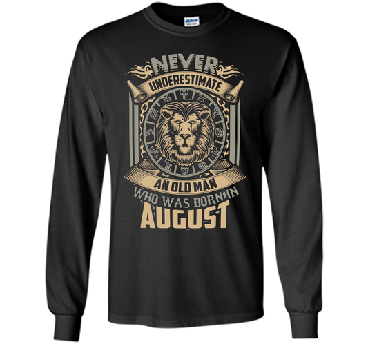 August T-shirt Old Man Born In August Black