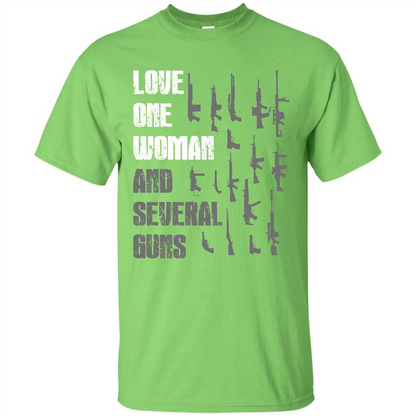 Gun T-shirt Love One Woman And Several Guns T-shirt Lime