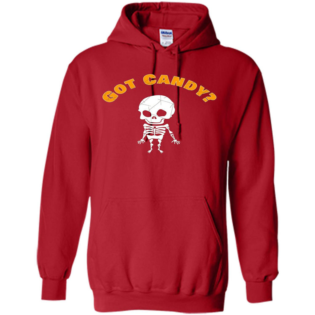Cute Skeleton Asking For Candy Halloween T-shirt Red
