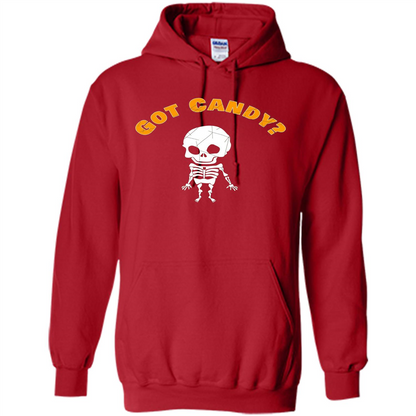 Cute Skeleton Asking For Candy Halloween T-shirt Red