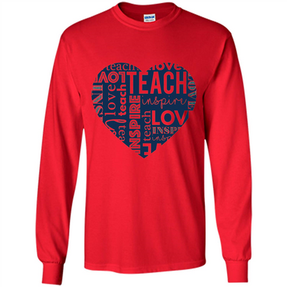 Teacher T-shirt Teach Love And Inspire T-shirt Red