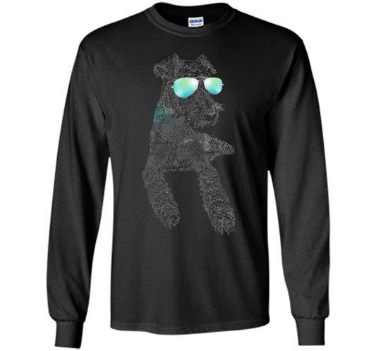 Airedale Terrier Shirts Neon Dog Shirt Funny Loves Animal cool shirt Black